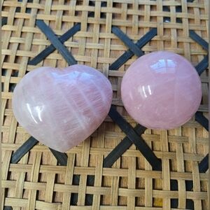 Large Rose Quartz Puffy Heart And Sphere